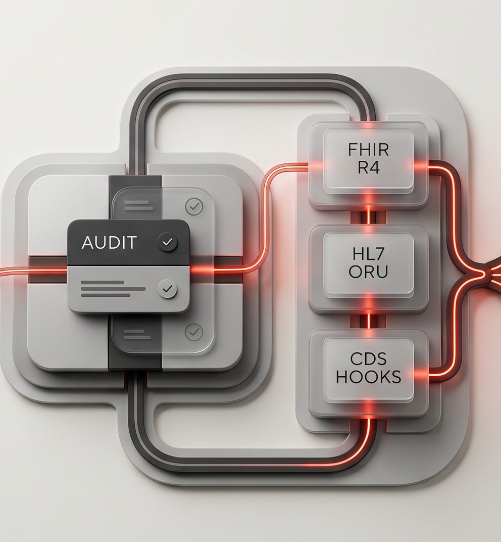SignalPGx delivering pharmacogenomic reports into the EHR via FHIR, HL7 and CDS Hooks, with an audit trail