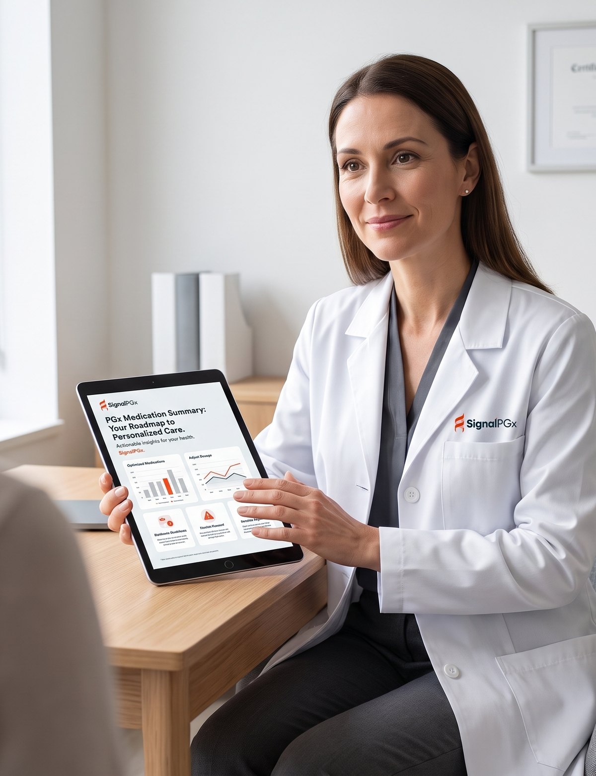 Pharmacist discussing SignalPGx pharmacogenomic results with a patient